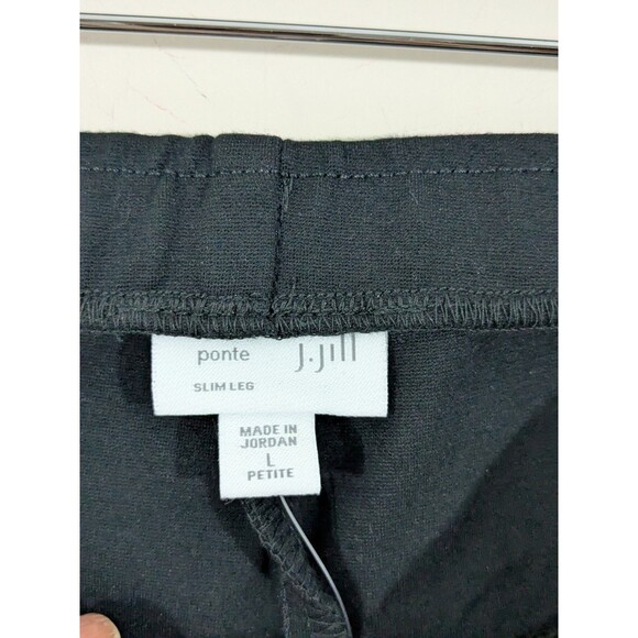 NWT J. Jill Womens Ponte Slim Leg Pants Size PL Black Pull On Minimalist Stretch - Picture 2 of 7